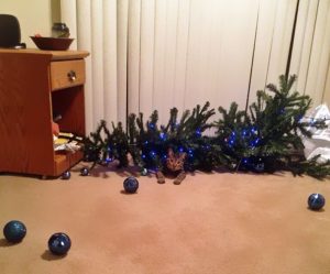 pets destroying Christmas